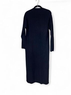 M&S Collection Sweater Dress SzM Long Sleeve Knit Midi Side Slit Metallic Thread